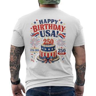 Happy Birthday Usa Birthday Cake 1776-2026 250 Years Men's T-shirt Back Print - Monsterry UK