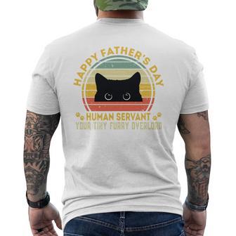 Happy Father's Day Human Servant Your Tiny Furry Overlord Performance Men's T-shirt Back Print - Thegiftio UK