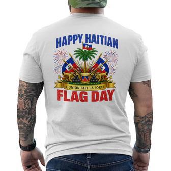 Happy Haitian Flag Day Proud Haiti Flag Men's T-shirt Back Print | Mazezy