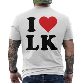 I Heart Lk Initials I Love LK First And Last Name L K メンズTシャツ バックプリント - Kawaiitshirt