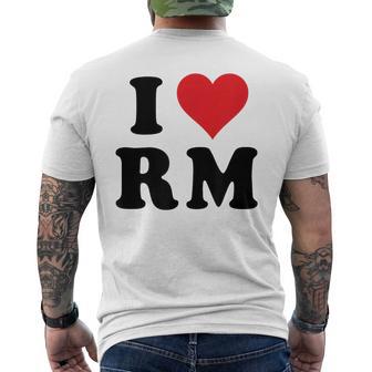 I Heart Rm Initials I Love RM First And Last Name R M Men's T-shirt Back Print - Monsterry