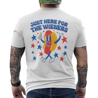 Hot-Dog I'm Just Here For The Wieners 4Th Of July Men's T-shirt Back Print - Thegiftio UK