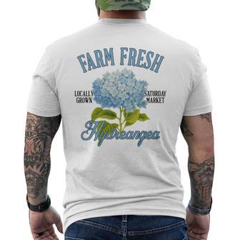 Hydrangea Farmers Market Gardening Farm A Fresh Hydrangea Men's T-shirt Back Print - Monsterry UK