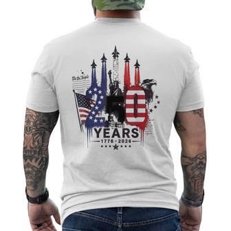 Jet Us Flag We The People 250 Years 1776 2026 4Th Of July Men's T-shirt Back Print - Thegiftio UK