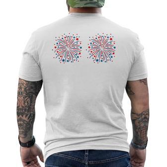 Just Here For The Fireworks Couple 4Th Of July Fourth Men's T-shirt Back Print | Seseable UK