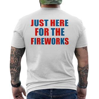 Just Here For The Fireworks 4Th Of July Couple Men's T-shirt Back Print - Thegiftio UK