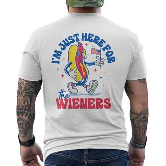 Im Just Here For The Hot Dog Wieners 4Th Of July Men's T-shirt Back Print | Mazezy