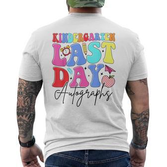 Kindergarten Last Day Autographs Teachers Kids Graduation Men's T-shirt Back Print - Thegiftio UK