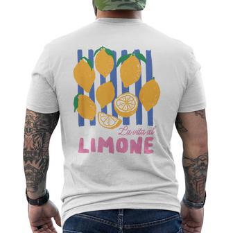La Vita Al Limone Italian Lemon Fruit Summer Aesthetic Men's T-shirt Back Print | Mazezy