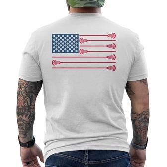 Lacrosse American Flag Cool Lacrosse Family Patriotic Lax Men's T-shirt Back Print - Thegiftio UK