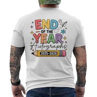 Last Day Of School End Of The Year Autographs 2025-2026 Men's T-shirt Back Print - Thegiftio UK