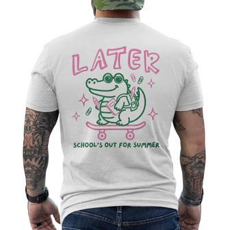 Later School’S Out For Summer Alligator Graphic For Kids Men's T-shirt Back Print - Monsterry