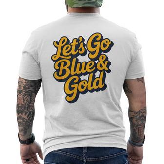 Let's Go Blue & Gold Team Summer Camp Game Day Match Spirit Men's T-shirt Back Print - Monsterry