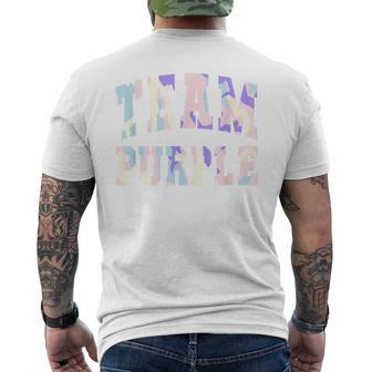 Let's Go Team Purple Summer Camp War Game Day School Spirit Men's T-shirt Back Print - Thegiftio UK