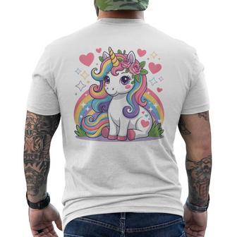 Licorneuper Mignonne Avec Un Arc-En-Ciel Et Des Étoiles T-shirt imprimé au dos - Cadeauxyz