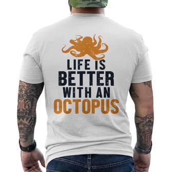 Life Is Better With An Octopus Cephalopoda 蛸 メンズTシャツ バックプリント - Kawaiitshirt