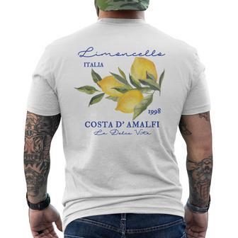 Limoncello La Dolce Vita Retro Lemon Graphic Italy Lemons Men's T-shirt Back Print - Monsterry
