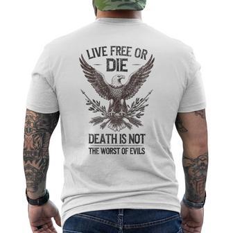 Live Free Or Die Patriotic Usa American 4Th Of July Men's T-shirt Back Print - Thegiftio UK