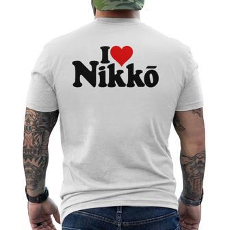 I Love Heart Nikko Japan 栃木県 メンズTシャツ バックプリント - Kawaiitshirt