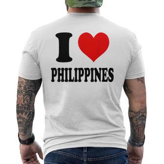 I Love Philippines フィリピン メンズTシャツ バックプリント - Kawaiitshirt