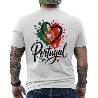 I Love Portugalacation Travel Drapeau En Forme De Cœur Motif Touristique T-shirt imprimé au dos - Cadeauxyz