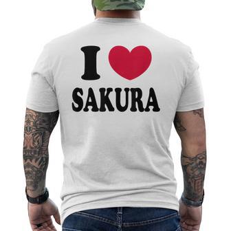 I Loveakura 桜が大好き メンズTシャツ バックプリント - Kawaiitshirt