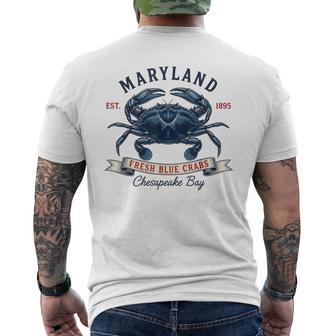 Maryland State Flag Crab Men's T-shirt Back Print | Mazezy
