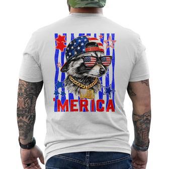 Merica 1776-2026 Raccoon Usa 4Th Of July 250 Years Freedom Men's T-shirt Back Print - Thegiftio UK