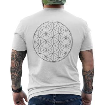 Minimalista Flor De Laida Geometríaagrada Mindfulness In Mangas Camiseta Hombre Estampado Espalda - Regaloses