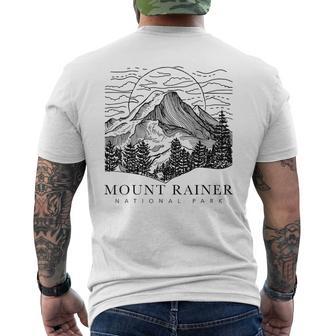 Mount Rainier Washington Mountain Mt Climbing Summit Hiking Men's T-shirt Back Print - Monsterry