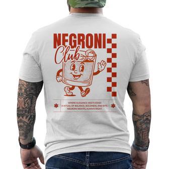 Negroni Club I Retro Italo Classic Gin Cocktail Dos T-shirt imprimé au dos - Cadeauxyz