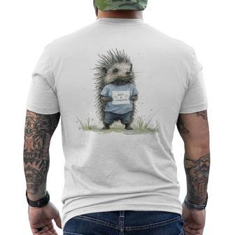 Not A Hugger Hedgehog Men's T-shirt Back Print - Thegiftio UK