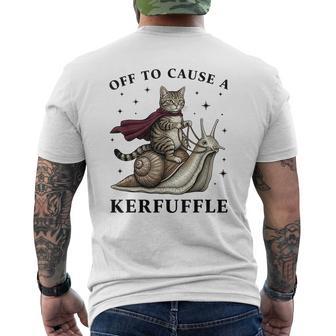 Off To Cause A Kerfuffle Whimsical Cat Meme Men's T-shirt Back Print - Monsterry UK