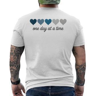 One Day At A Time Motivational Heart Men's T-shirt Back Print - Thegiftio UK