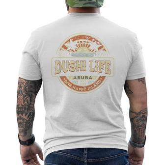 One Happy Island Aruba Cool Text Dushi Bida Vintage Men's T-shirt Back Print - Thegiftio UK