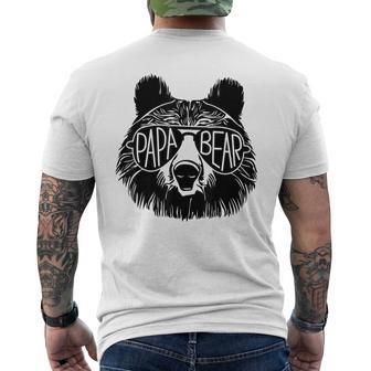 Papa Bear Face Sunglasses Dad Grandpa Father’S Day Men's T-shirt Back Print - Monsterry