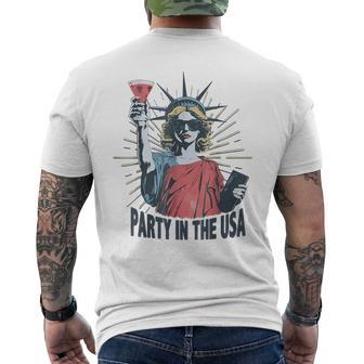 Party In The Usa Statue Of Liberty 4Th Of July Patriotic Men's T-shirt Back Print - Thegiftio UK
