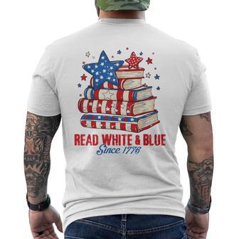 Patriotic Bookish 4Th Of July Read White Blue Since 1776 Men's T-shirt Back Print - Thegiftio UK
