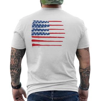 Patriotic Usa Flag Fighter Jet 4Th July Boy Red White & Blue Men's T-shirt Back Print - Monsterry