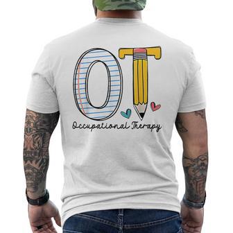 Pediatric Occupational Therapy Paper Pencil Back To School Men's T-shirt Back Print - Monsterry