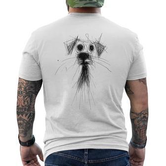 Perro Amante Abstracto Garabato Garabato Arte Lindo Perrito Perrito Camiseta Hombre Estampado Espalda - Regaloses