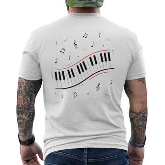 Piano Beat Clavier Notes De Musique Pianiste Instrument De Musique T-shirt imprimé au dos - Cadeauxyz