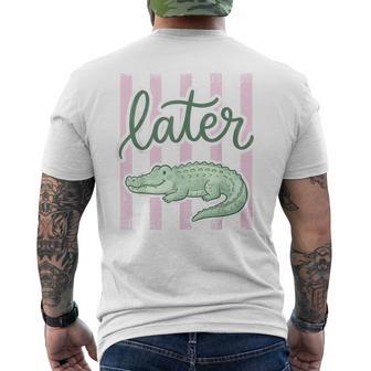 Preppy Later Gator Cute Crocodile Graphic Last Day Of School Men's T-shirt Back Print - Monsterry