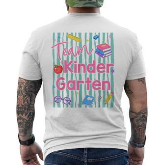 Preppy Team Kindergarten Back To School Teachers Students Men's T-shirt Back Print - Thegiftio UK