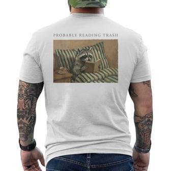 Probably Reading Trash Racoon Book Lover Spicy Bookish Men's T-shirt Back Print - Thegiftio UK