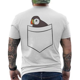 Puffin In The Pocketeabird Iceland Pocket Puffin メンズTシャツ バックプリント - Kawaiitshirt