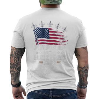 Purple Up For Military Kids Month Support American Flag Men's T-shirt Back Print - Thegiftio UK