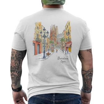Recuerdo De Arte Callejero De Laagrada Familia De Barcelona Camiseta Hombre Estampado Espalda - Regaloses