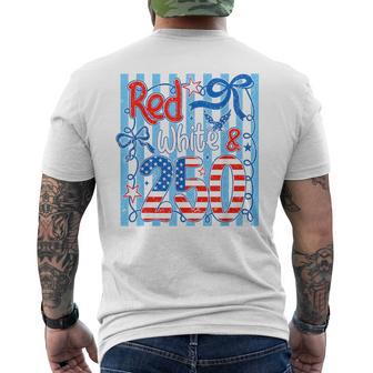 Red White & 250 Coquette Bow American 250Th Anniversary Usa Men's T-shirt Back Print - Thegiftio UK