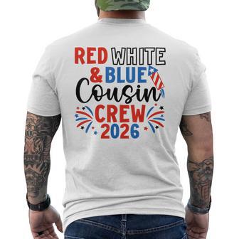 Red White & Blue Patriotic Cousin Crew 4Th Of July Family Men's T-shirt Back Print - Monsterry